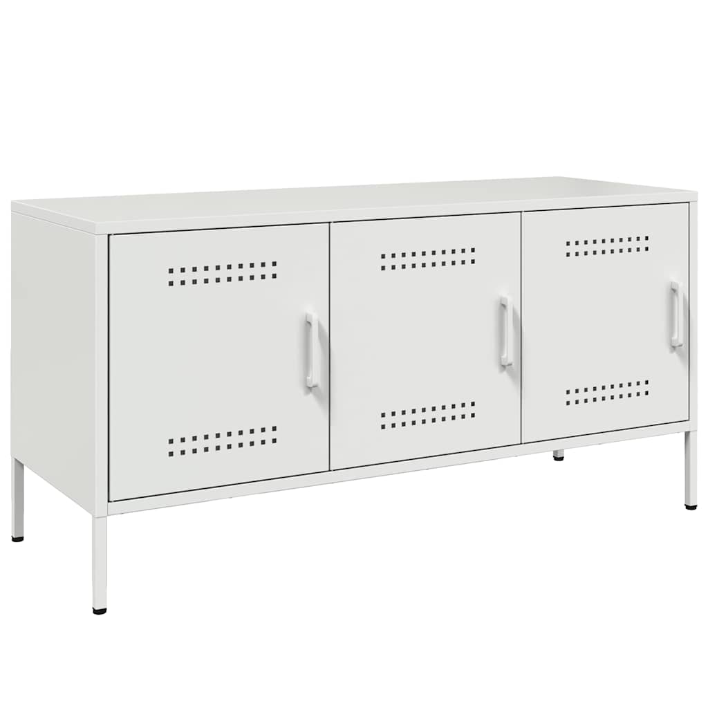 vidaXL Mueble de TV de acero blanco 100,5x39x50,5 cm
