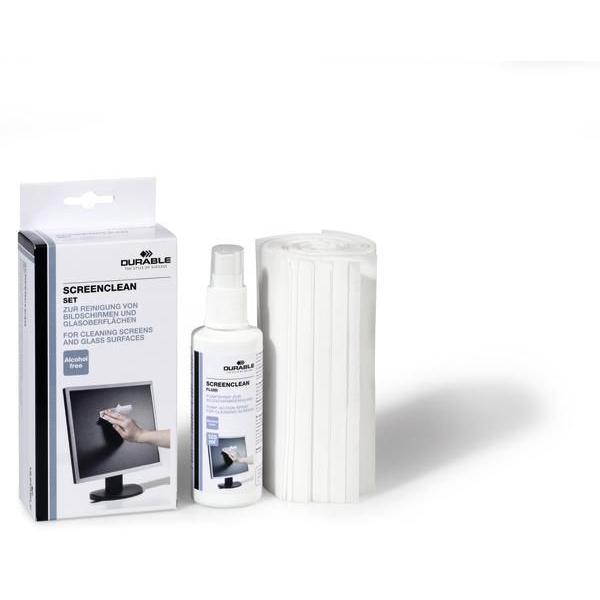 Durable SCREENCLEAN Set LCD/TFT/Plasma Líquido y paños secos/húmedos para limpieza de equipos 125 ml
