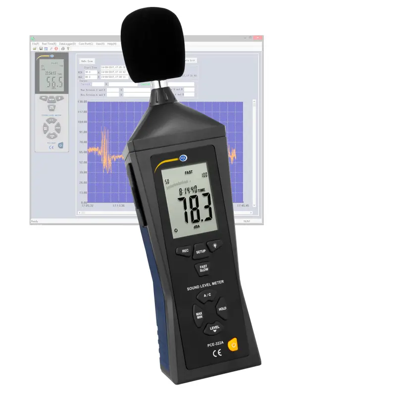 PCE Instruments Sonómetro Clase II con Registro de Datos y Interfaz USB
