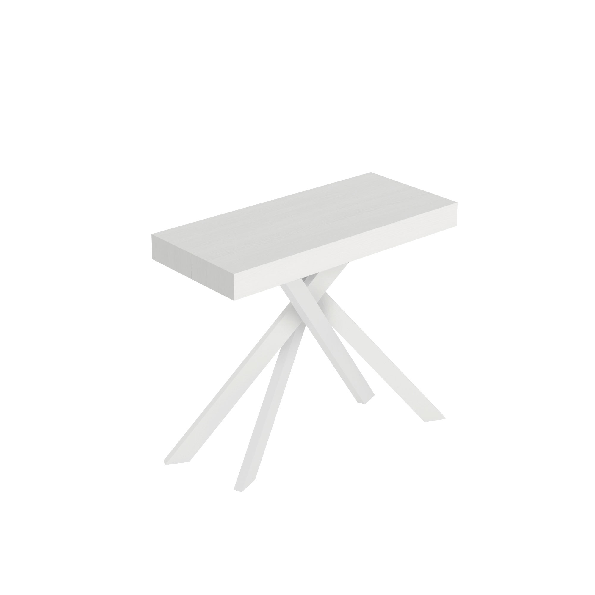 Consola extensible 90x40/196 cm Saki Premium Small blanco fresno patas blancas - Itamoby