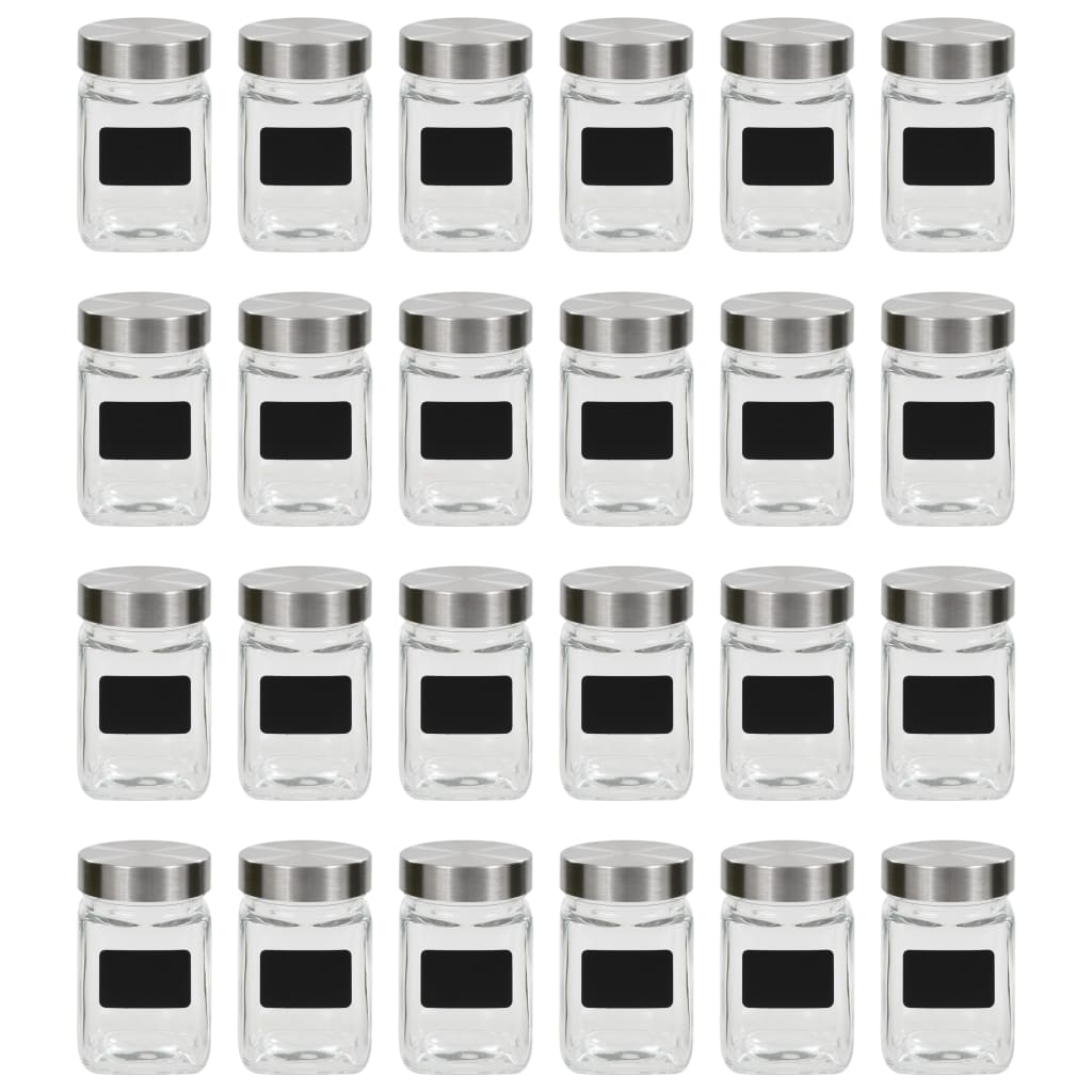vidaXL Tarros de Almacenaje con Pegatina 300 ml Botes Cocina Casa Hogar Cantidad 12 unidades, 24 unidades
