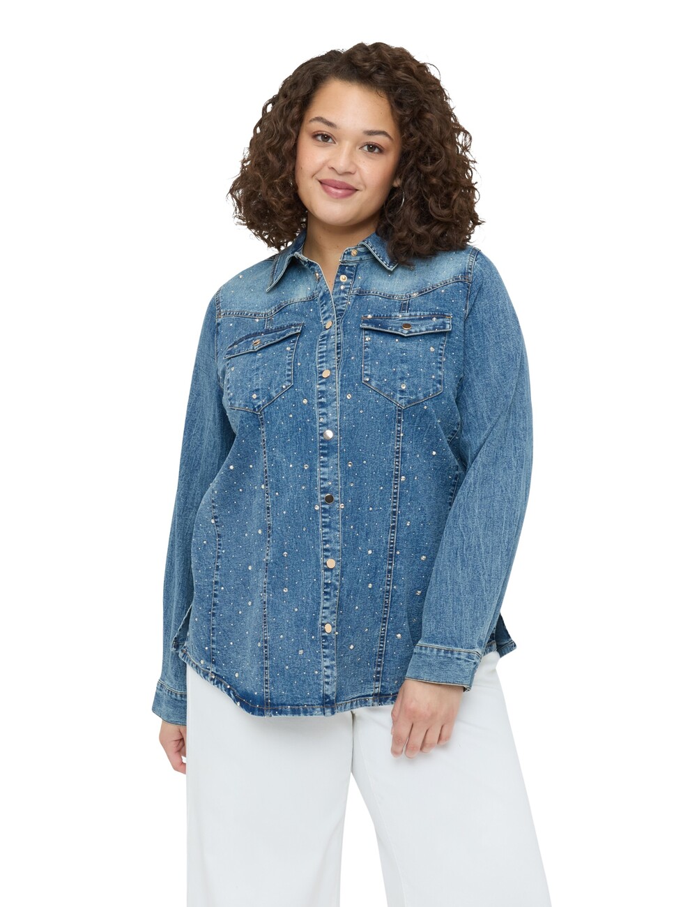 Fiorella Rubino - Camisa de denim con destellos luminosos