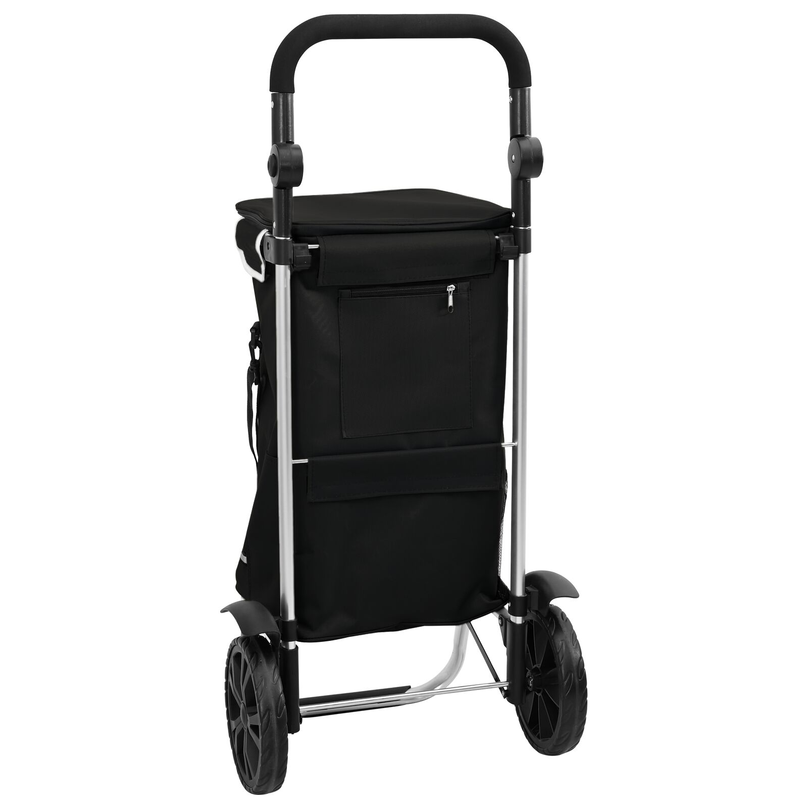 Carro de Compras vidaXL con Ruedas y Asa Ajustable Negro 40 L
