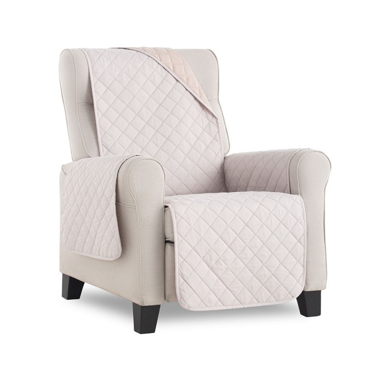Cubre sillón Reversible Couch Cover Marfíl / Beige. Funda para sillón 1 plaza. MAXIFUNDAS FUNDAS DE SOFA & CHAISE LONGUE