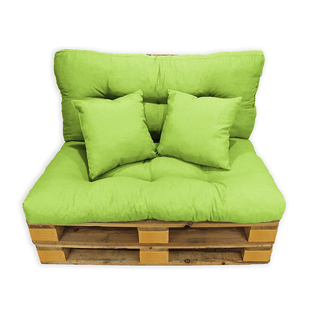 Acomoda Textil - Cojines Sofá Palets. Conjunto 4 Piezas para Palet, Asiento 120x80 cm + Respaldo + 2 Cojines. Cómodo y Elegante para Interior y Exterior. NO INCLUYE PALETS.