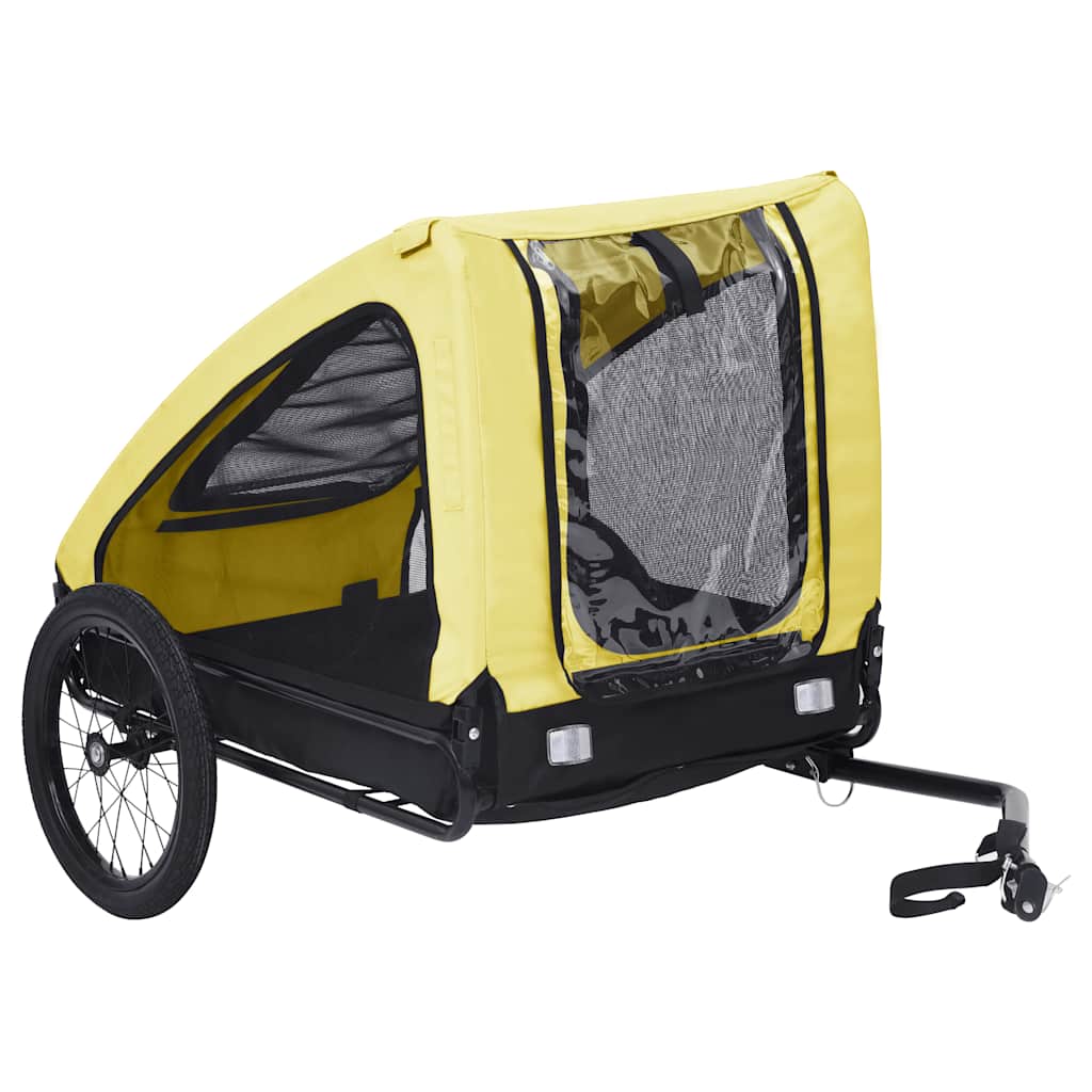 vidaXL Remolque de Bicicleta para Mascotas Cochecito Perros Gatos Color Amarillo y negro,  Azul y negro,  Rojo y negro y mas