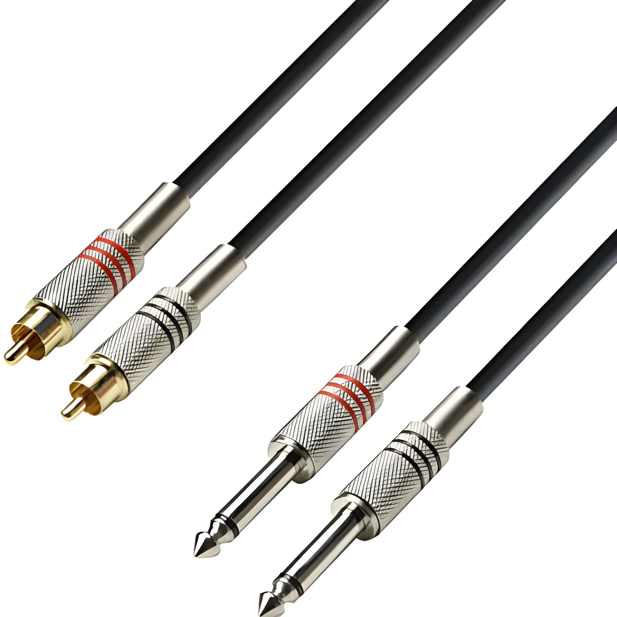 Cable RCA 2 Machos A 2 JACK 6,3 Mono 3m de Adam Hall para Sonido de Alta Calidad