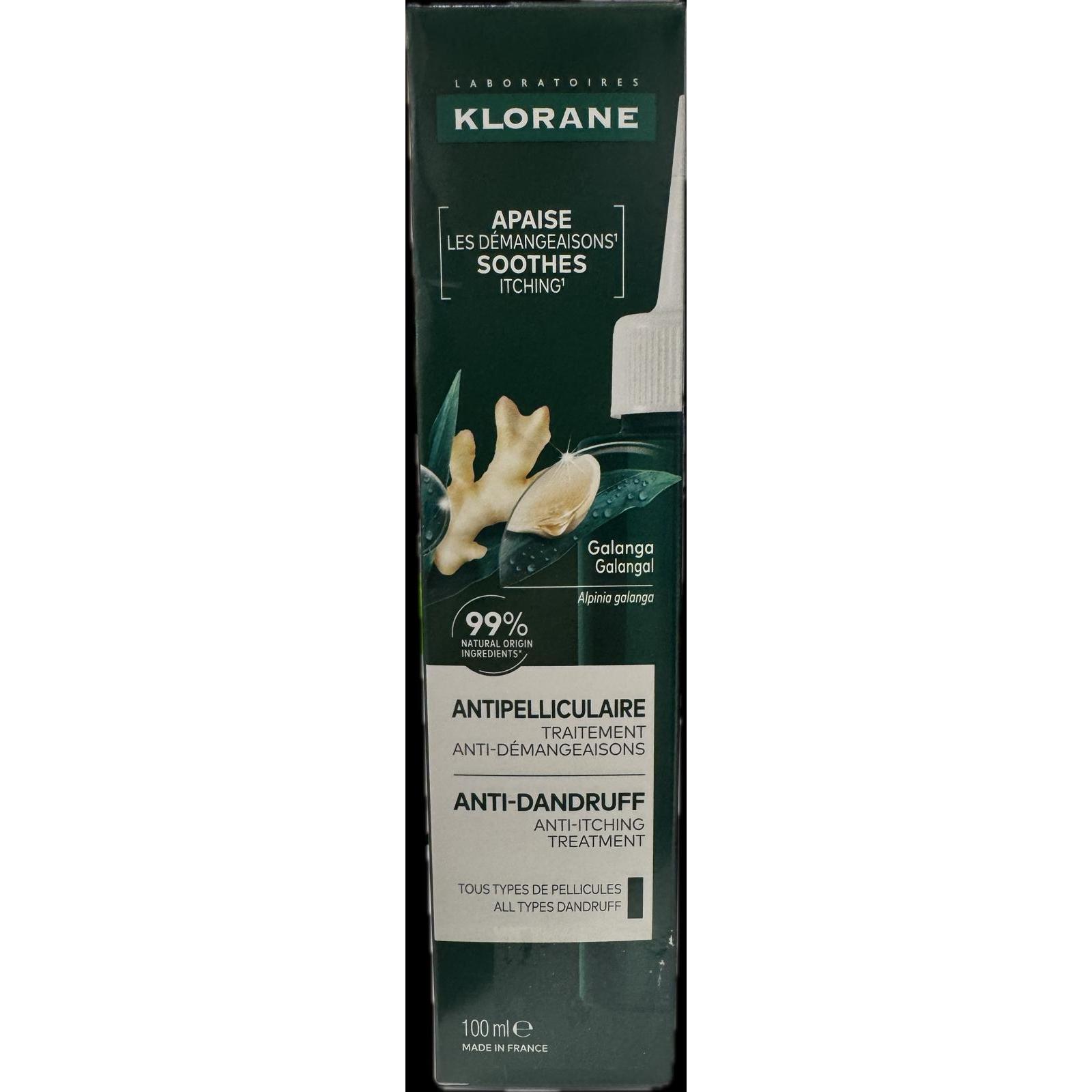 Klorane Sérum Anticaspa y Antipicor a la Galanga 100ml - Alivio Inmediato y Calmante para Cuero Cabelludo Irritado