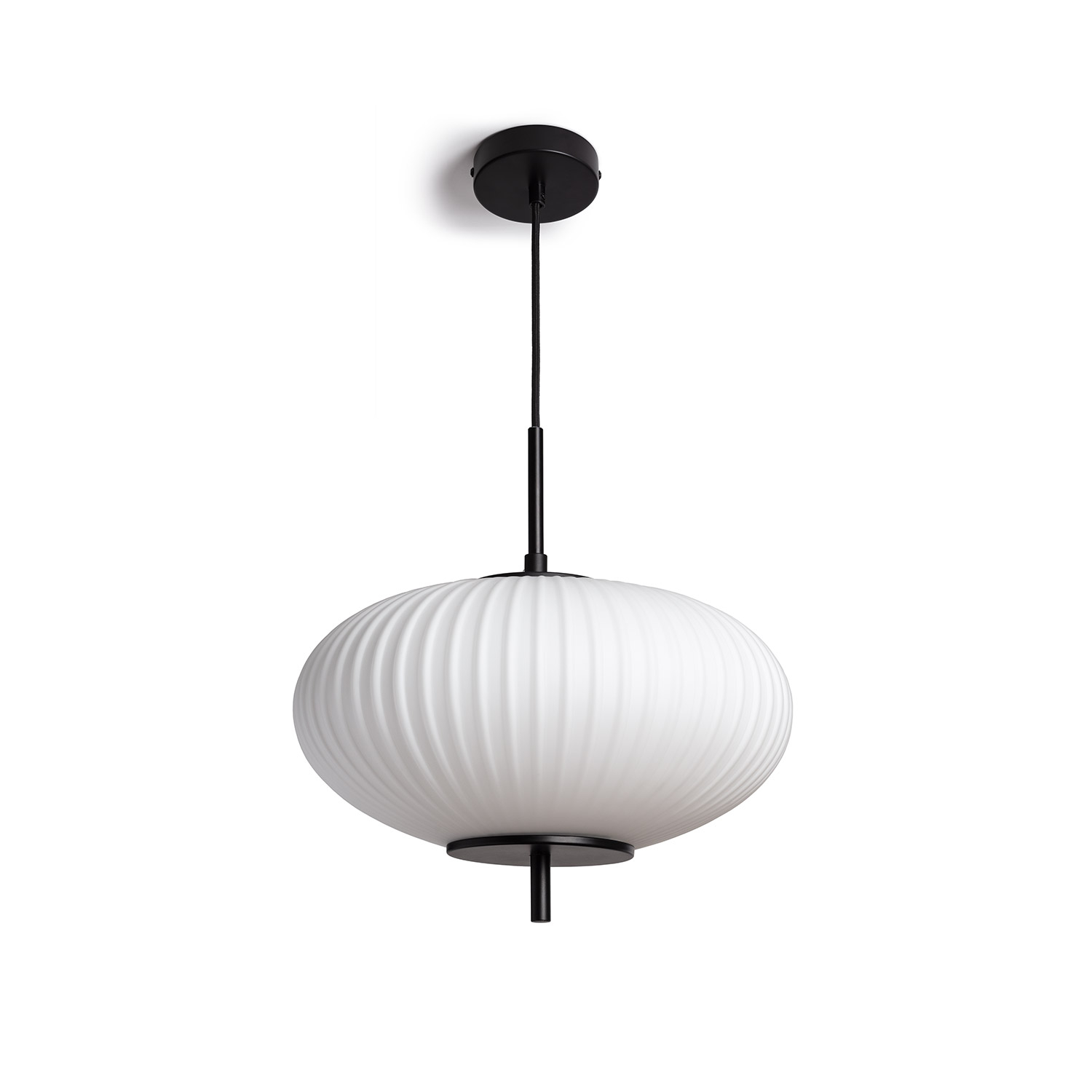 Ledkia Lámpara Colgante Metal y Cristal Beca Oblade Negro