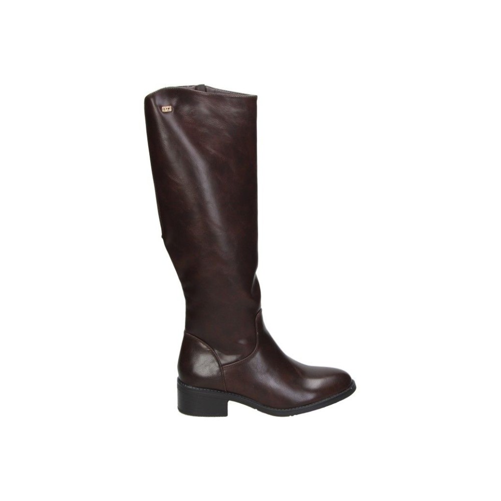 CHK10 | Botas de Tacón CHK10 Enara 01 para Mujer – Botas Altas en Color Marrón – Bota Casual con Cremallera Lateral – Tacón Medio y Cómodo – Hasta la Rodilla – Combinables y Versátiles – Moda