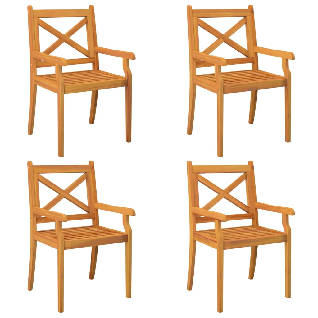 vidaXL Sillas de comedor de jardín madera maciza de acacia Set de 2/3/4/6/8