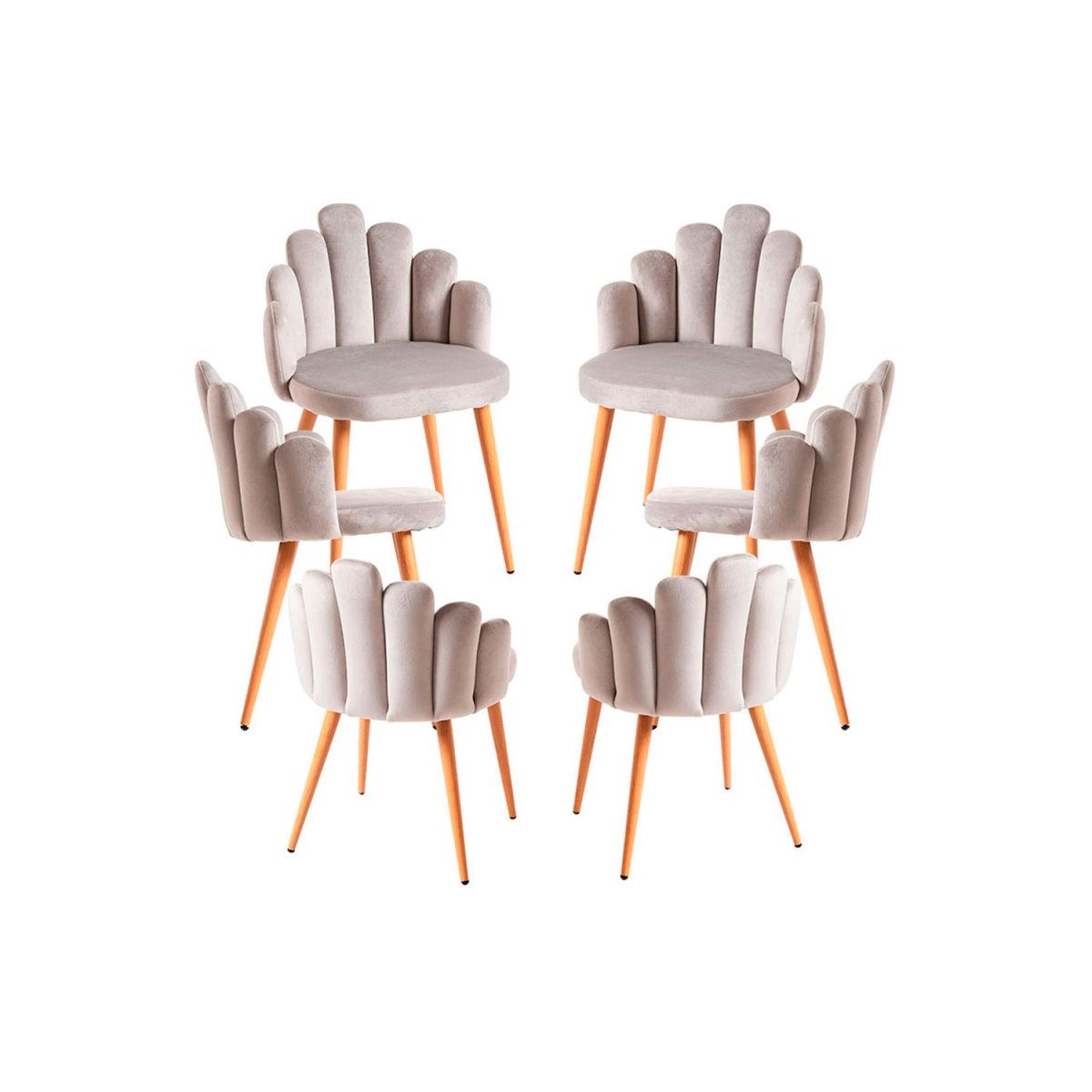 Regalos Miguel - Packs Sillas Comedor - Pack 6 Sillas Hand Terciopelo - Gris