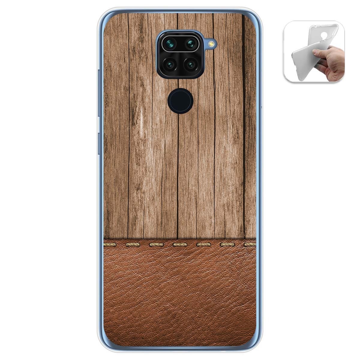 Tumundosmartphone Funda Gel TPU Xiaomi Redmi Note 9 Diseño Madera 09 Personalizada