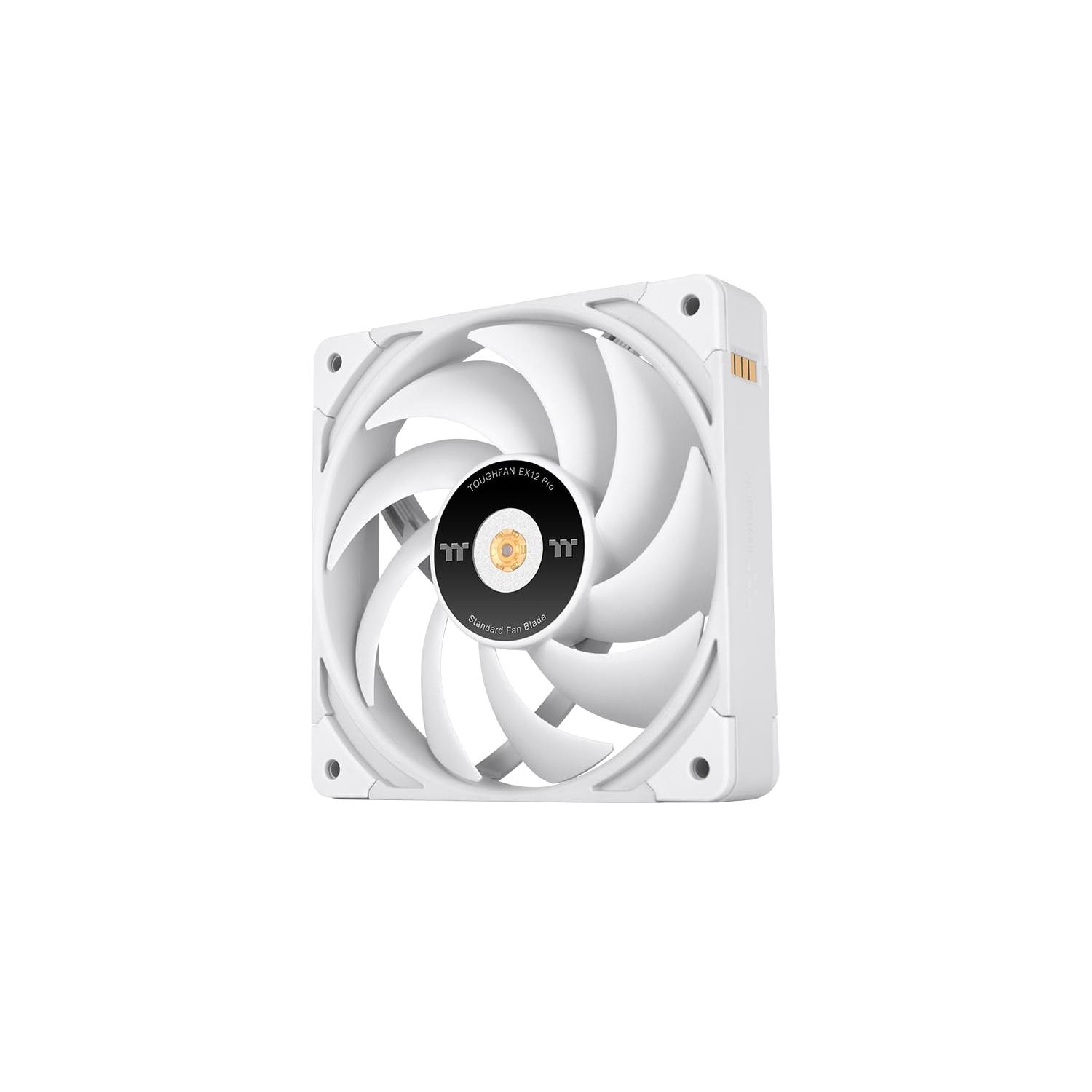 Thermaltake TOUGHFAN EX14 Pro (Pack de 3) | Ventilador de Alta Presión Estática para PC | MagForce 2.0 con 3 Aspas Intercambiables y 3 Aspas Inversas | Aspas de LCP y PWM de hasta 2000 RPM | Blanco
