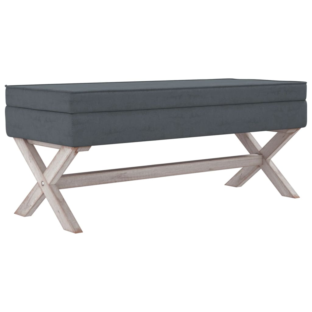 vidaXL Taburete con almacenaje terciopelo gris oscuro 110x45x49 cm