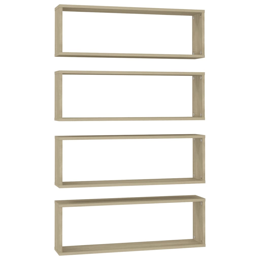 Vidaxl Estantería Cubo Pared Contrachapado Blanco 80x15x26,5cm