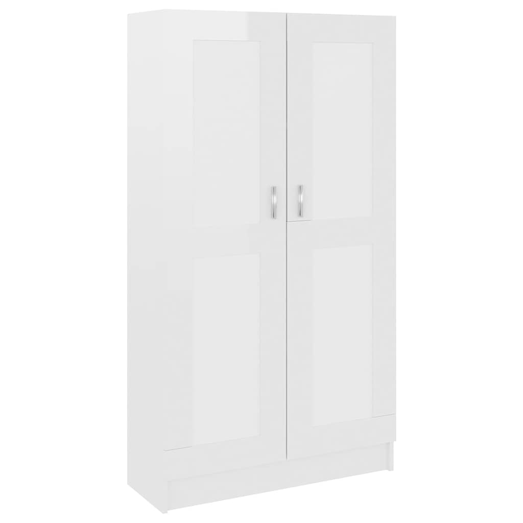 vidaXL Estantería madera contrachapada blanco brillo 82,5x30,5x150 cm