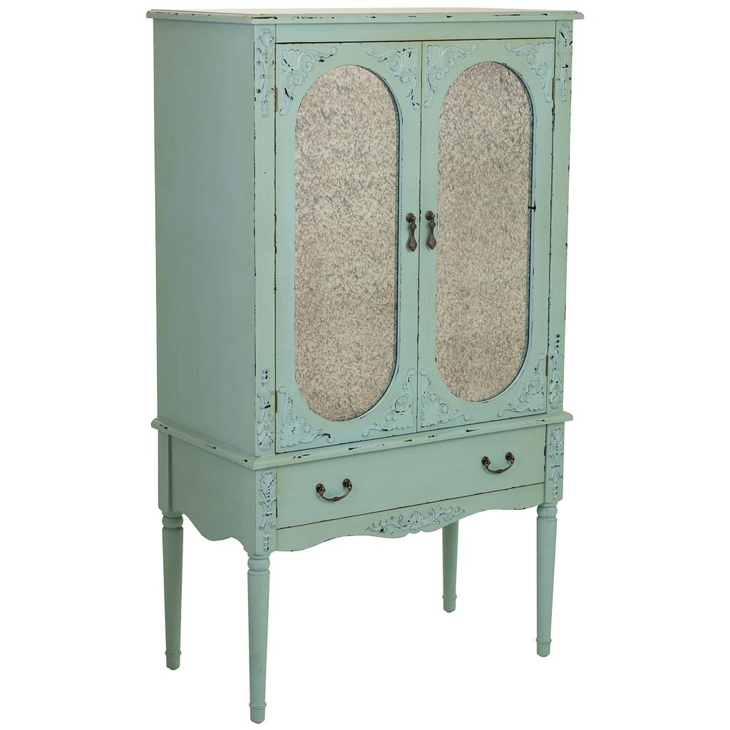 WANDERLUST DECO Armario de Madera con 1 Cajón y 2 Puertas para Dar Personalidad a la Decoración de Tu Casa