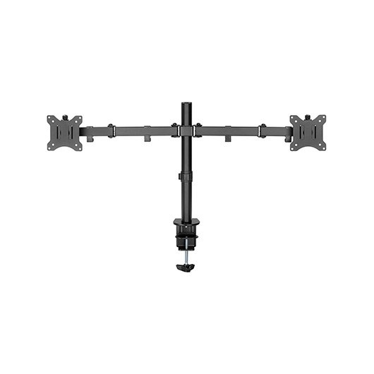 Goobay 58529 Soporte de Monitor para 2 monitores de Entre 17" y 32" (43-81cm) / Soporte de Monitor Ajustable en Altura Inclinación y Giro para Montaje en Mesa/VESA 75x75 y 100x100 hasta 8 kg