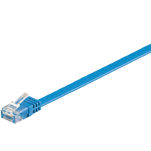 Goobay 96395 CAT 6 U/UTP - Cable de enlace plano, color azul, 0,5 m longitud
