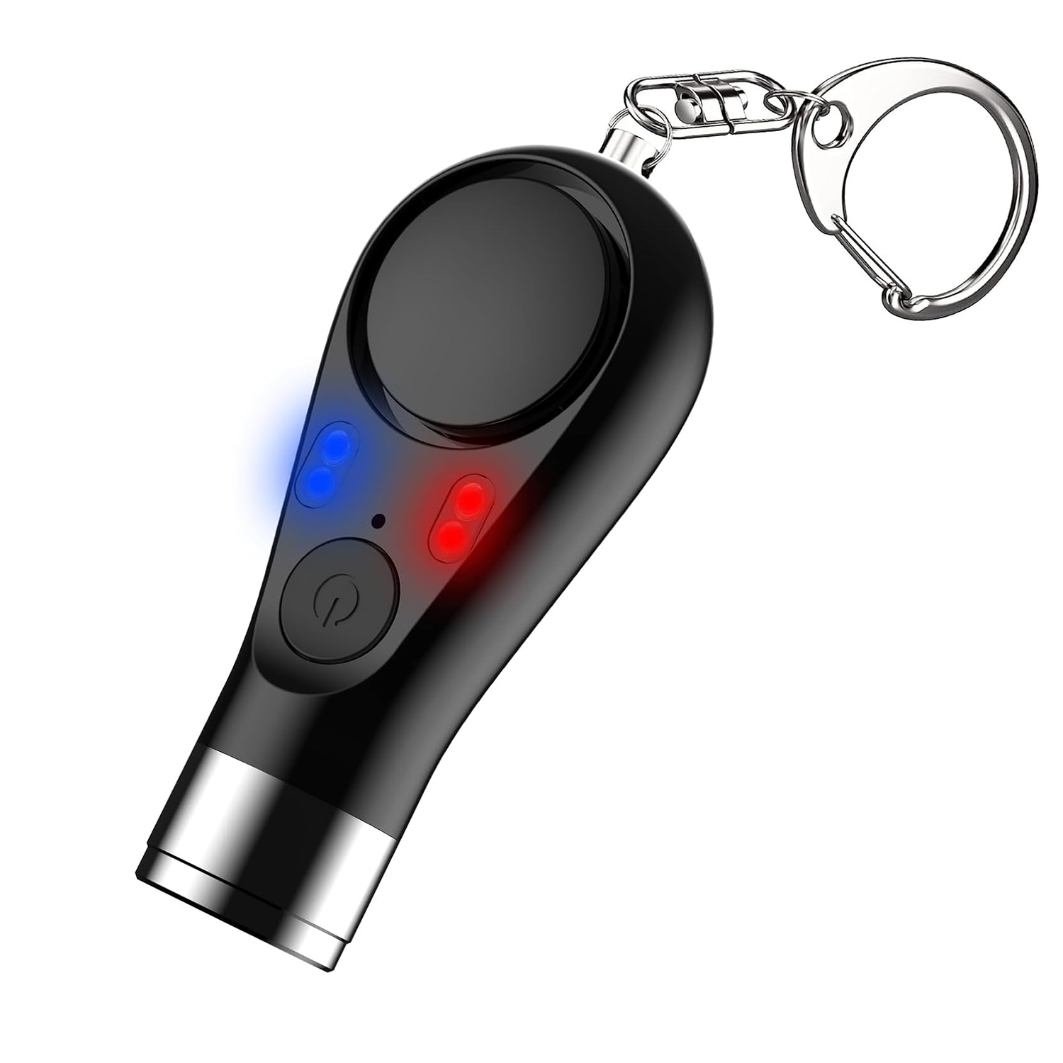 DAM Alarma SOS personal con luz LED brillante, señal roja/azul y sonido de 125–135 dB. Batería recargable.