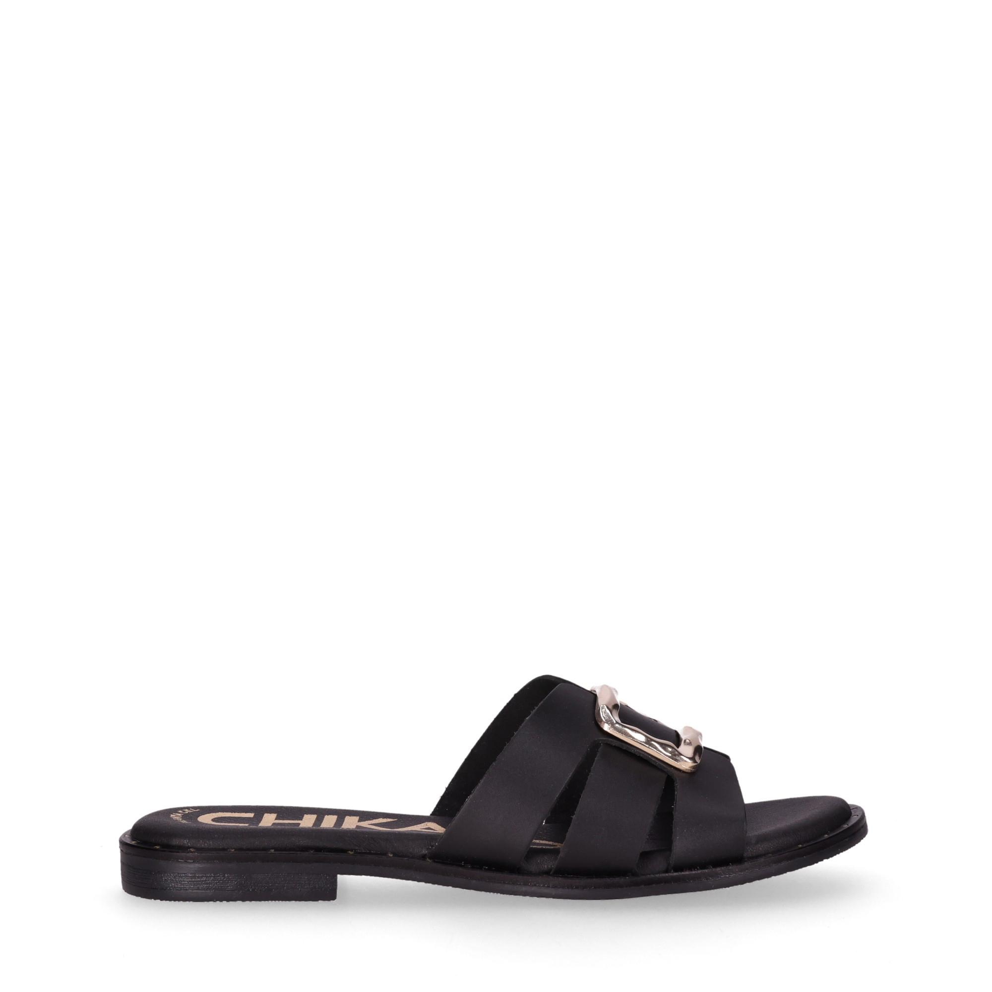 Chika10 Leather ARENA 06N Sandalias Planas Negro/Black