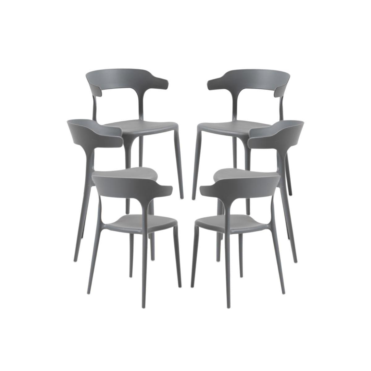 Regalos Miguel - Packs Sillas Jardín - Pack 6 Sillas Teul - Gris oscuro