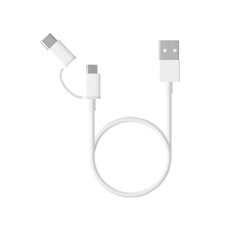 Xiaomi - Mi 2-in-1 USB Cable (Micro USB to Type C) 100cm cable USB 1 m USB 2.0 USB A Micro-USB B Blanco SJV4082TY