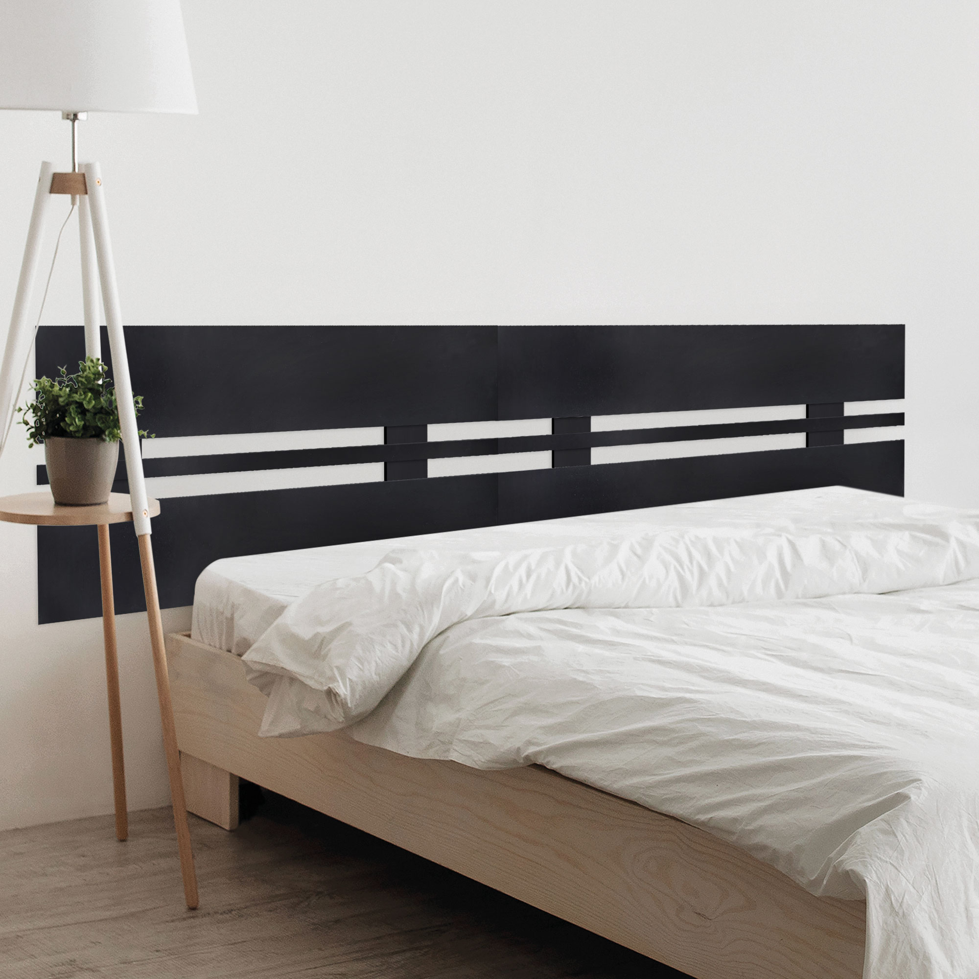 DHOME Cabecero de Madera reciclada DM Horizontal Ancho DUAL Cama Palets Herrajes incluidos