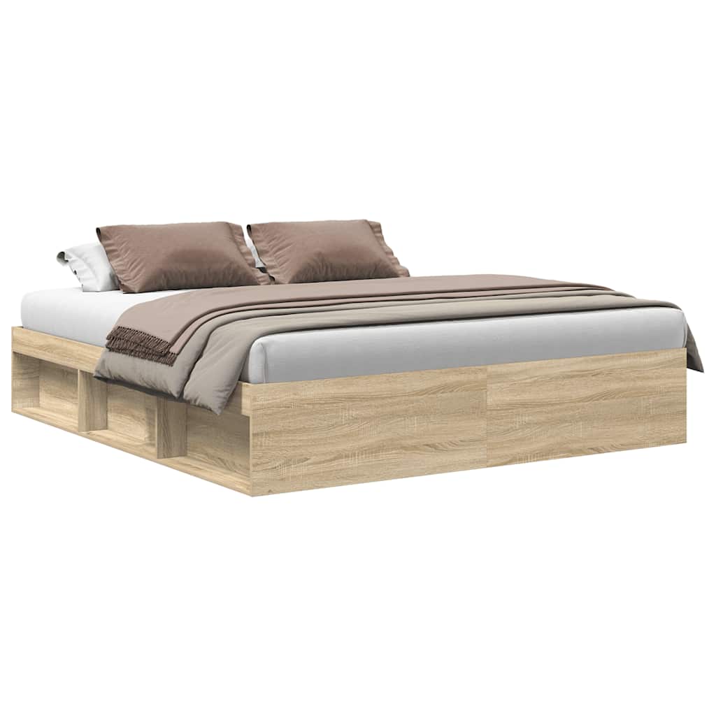 vidaXL Estructura de cama roble Sonoma 200x200 cm