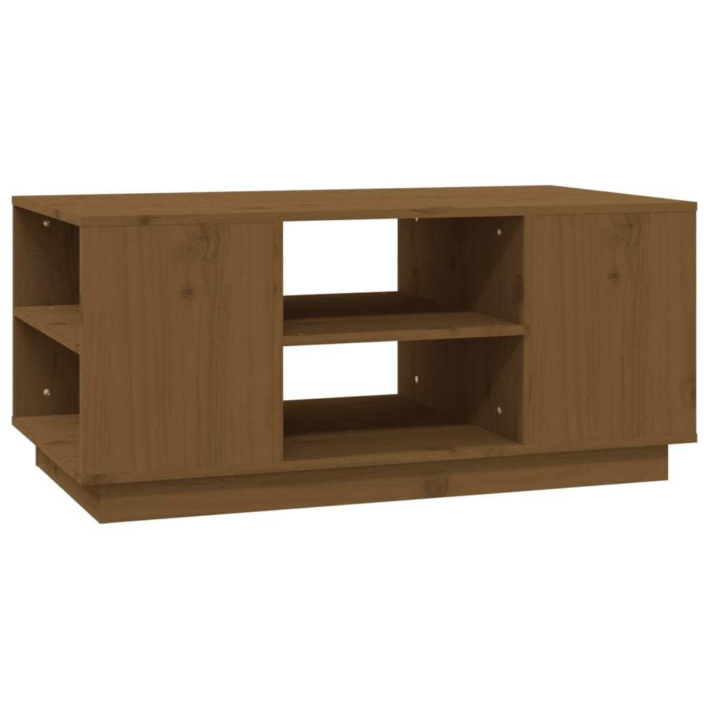 Vidaxl Mesa de Centro de Madera Maciza de Pino 90x49x40,5 Cm Natural