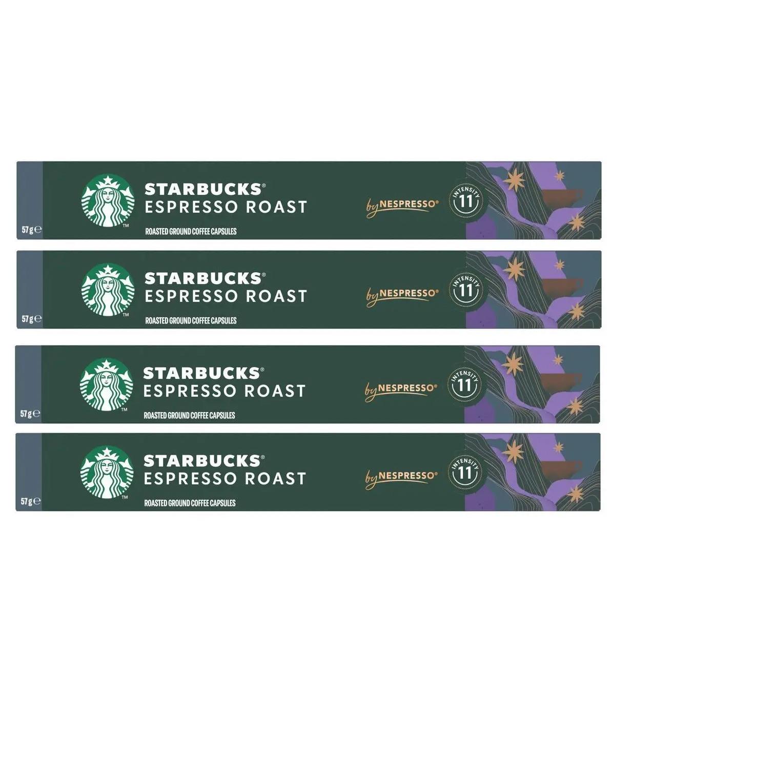 KRIDER - SELECCION CAFE - STARBUCKS PARA NESPRESSO Espresso Roast - Tueste Intenso, intensidad 11 - 4x10caps (40 cápsulas)
