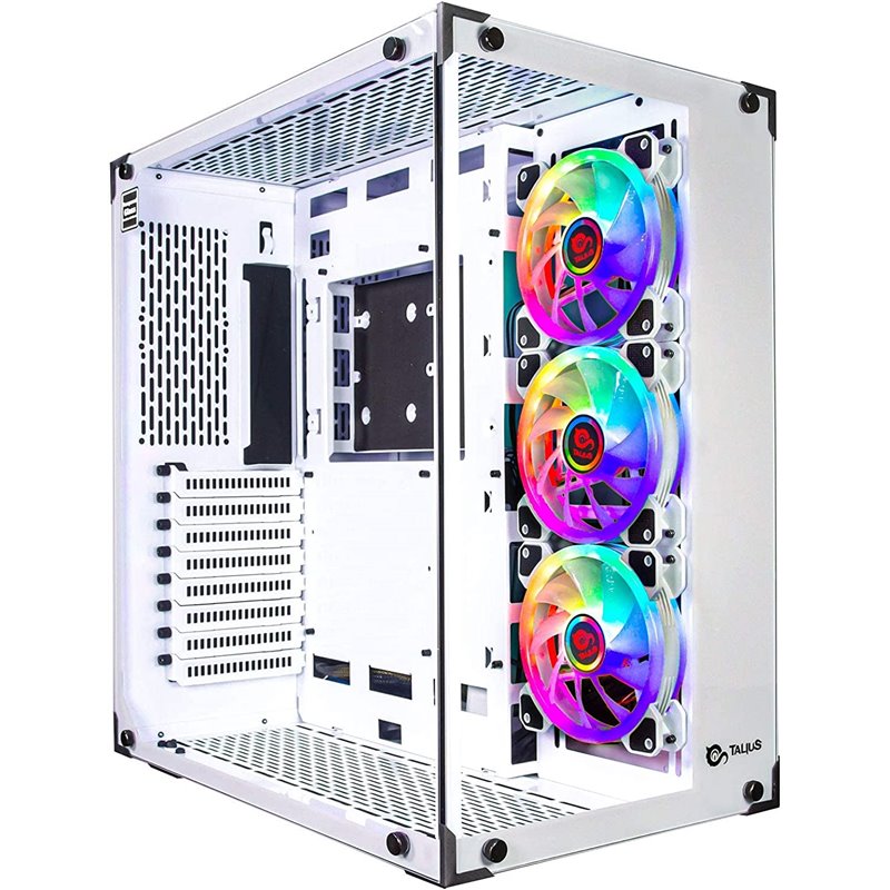 Caja Atx Talius Cronos Blanca Rgb Cristal Templado