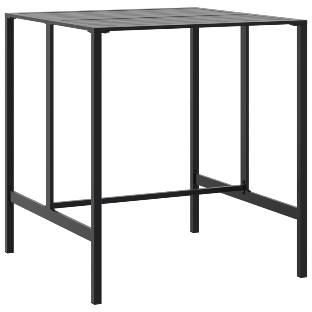vidaXL Mesa alta de bar acero recubrimiento polvo negro en dimensiones 100x50x110 cm/100x100x110 cm | estructura resistente ideal para salón dormitorio o estudio