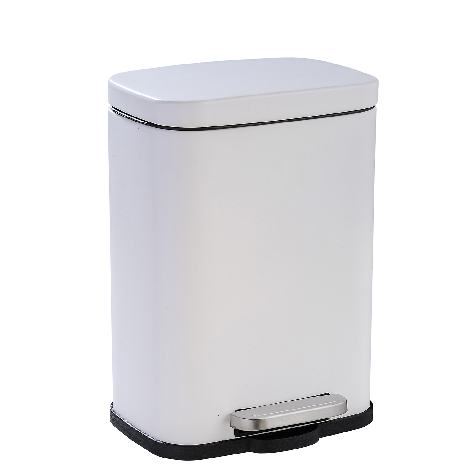Papelera acero inoxidable 12l. con pedal blanca 29x25x39cm