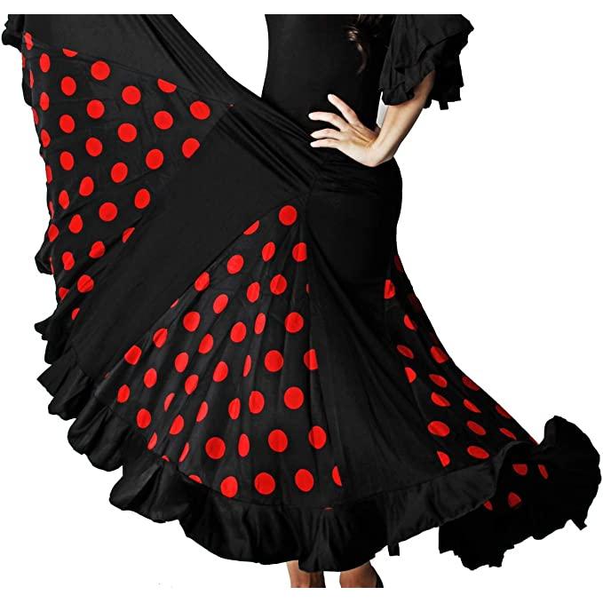Falda Flamenca Mujer ANUKA 7 Nesgas Topos 6 Colores Disponibles