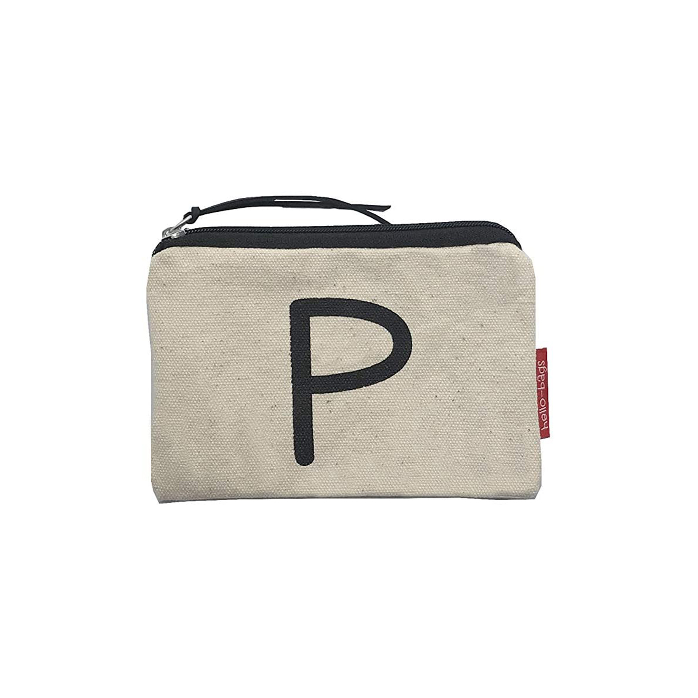 Hello-Bags. Bolso Monedero / Billetero / Tarjetero con cremallera y forro interior. Exterior: Algodón 100%. Incluye sobre kraft de regalo. Modelo: "P". Crudo / Negro. 14x10 cm.