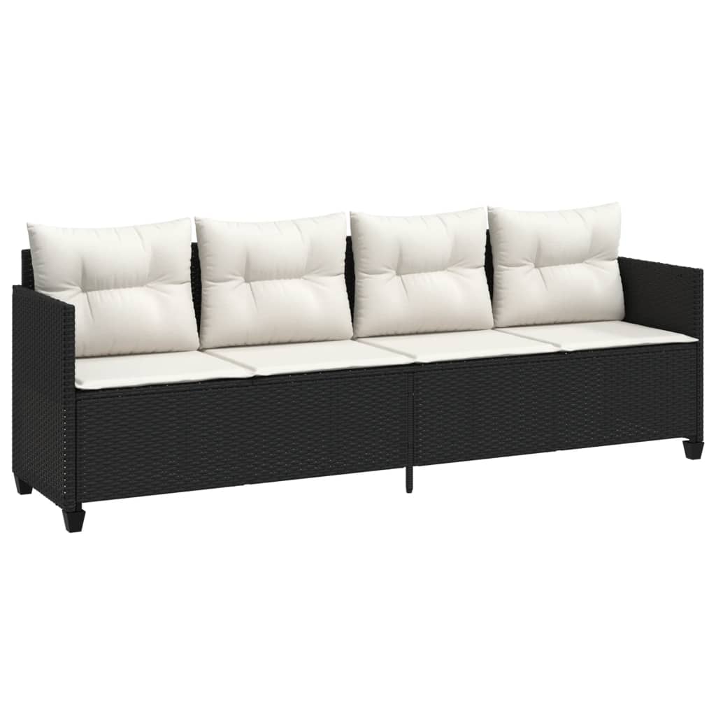Vidaxl Tumbona Ratán Sintético Negro y Crema