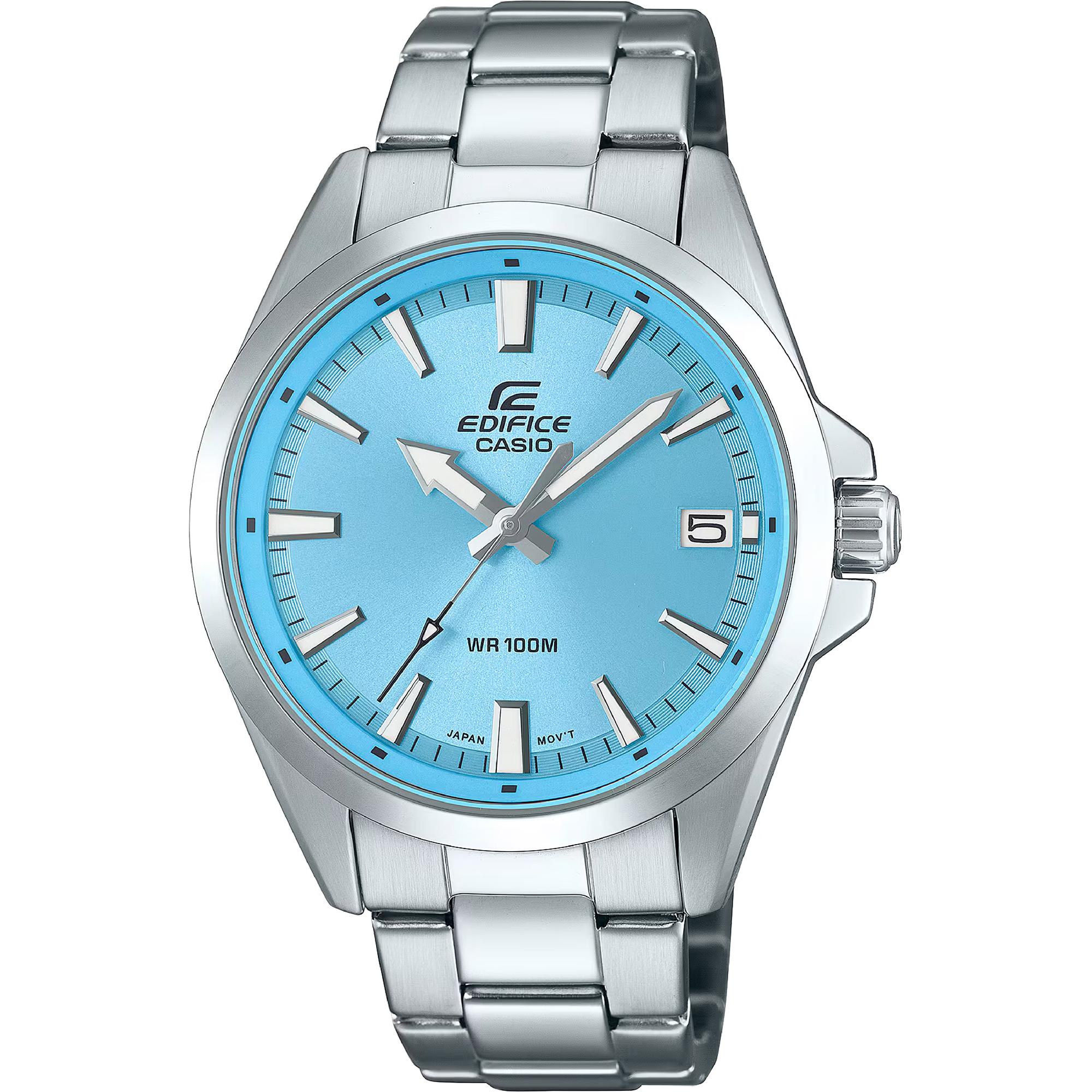 Reloj de pulsera CASIO Edifice - EFV-100D-2BVUEF correa color: Gris plata Dial Turquesa Hombre