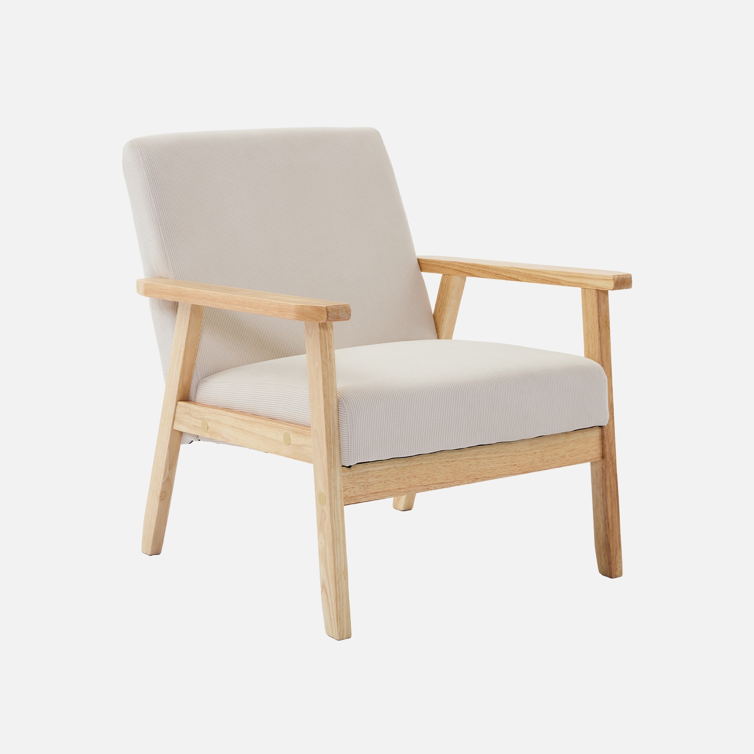 sweeek - Sillón escandinavo de madera y pana , Isak pana , 64x69x73