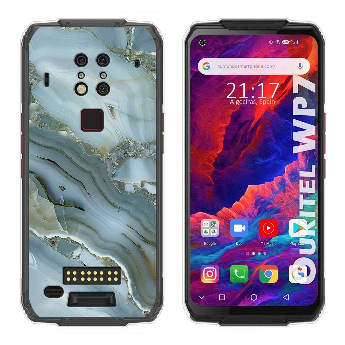 Tumundosmartphone Funda Gel Tpu para Oukitel Wp7 diseño Mármol 09 Dibujos