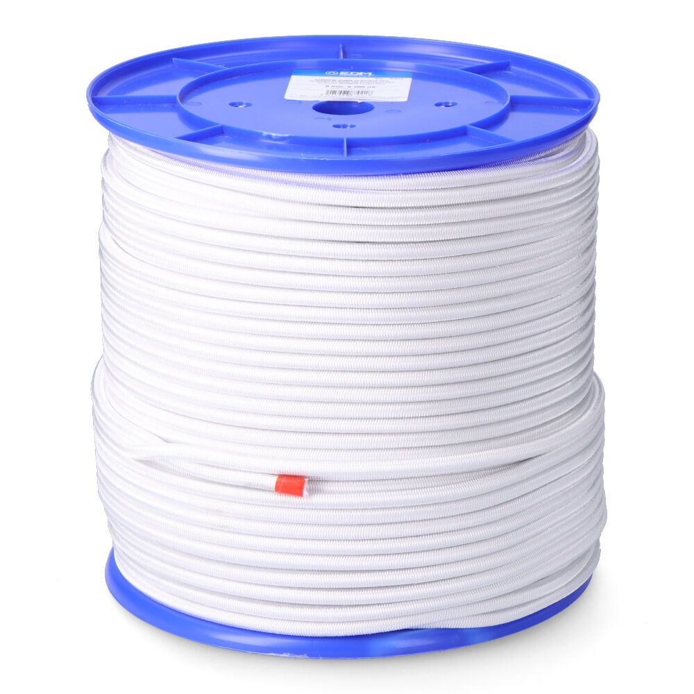 CUERDA DE GOMA ELÁSTICA BLANCA POLIÉSTER CALIBRE 6 mm x 200 m