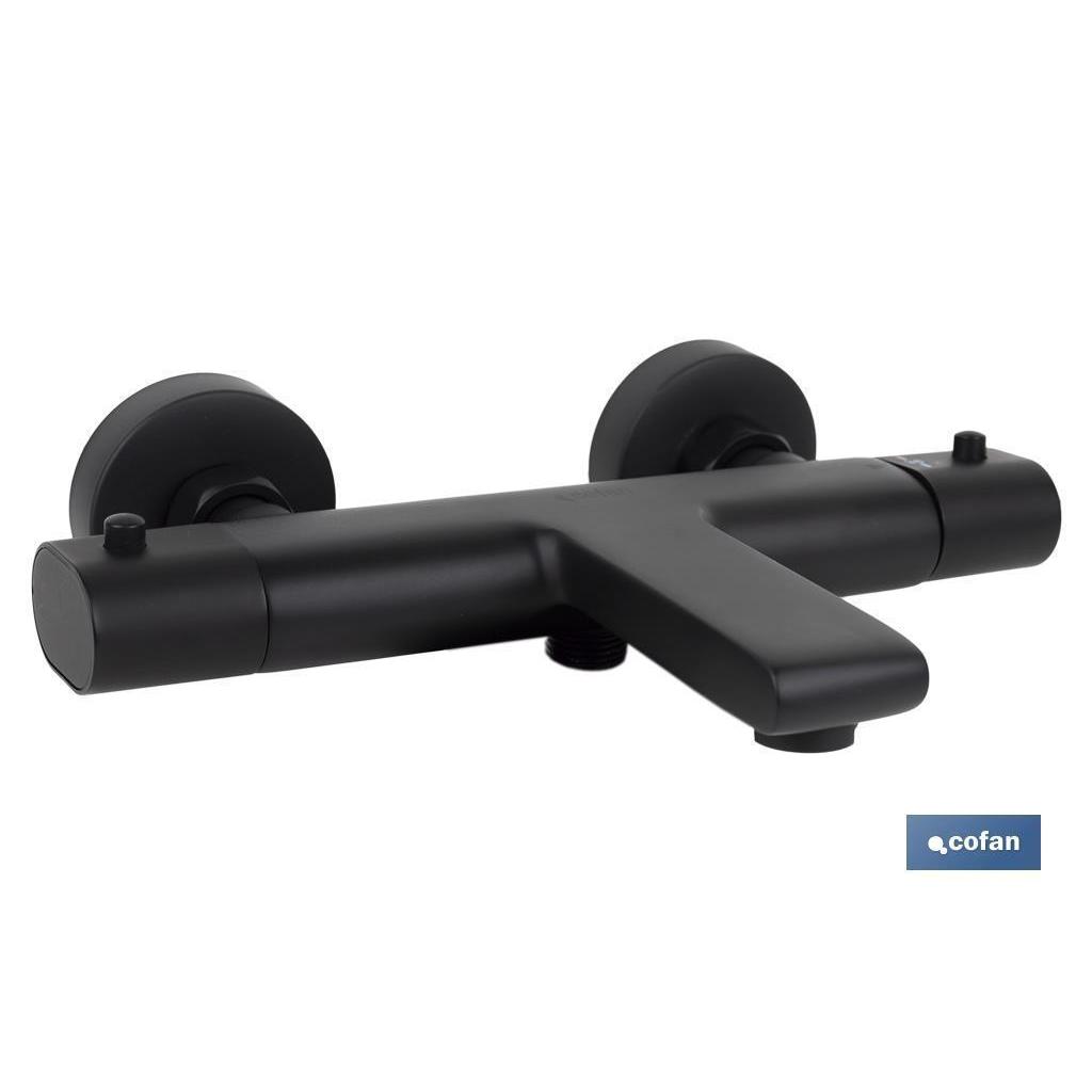 Grifo termostatico bañera negro mate modelo kerch