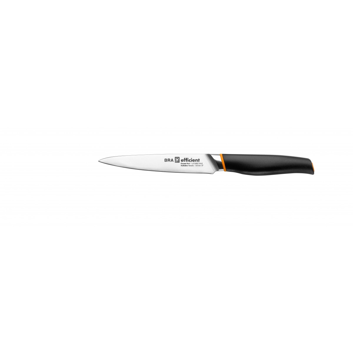 Bra - Cuchillo para Verduras Efficient 13 cm, Uso Diario, Calidad Corte, Acero Inoxidable, Mango Ergonómico, Vegetales Duros