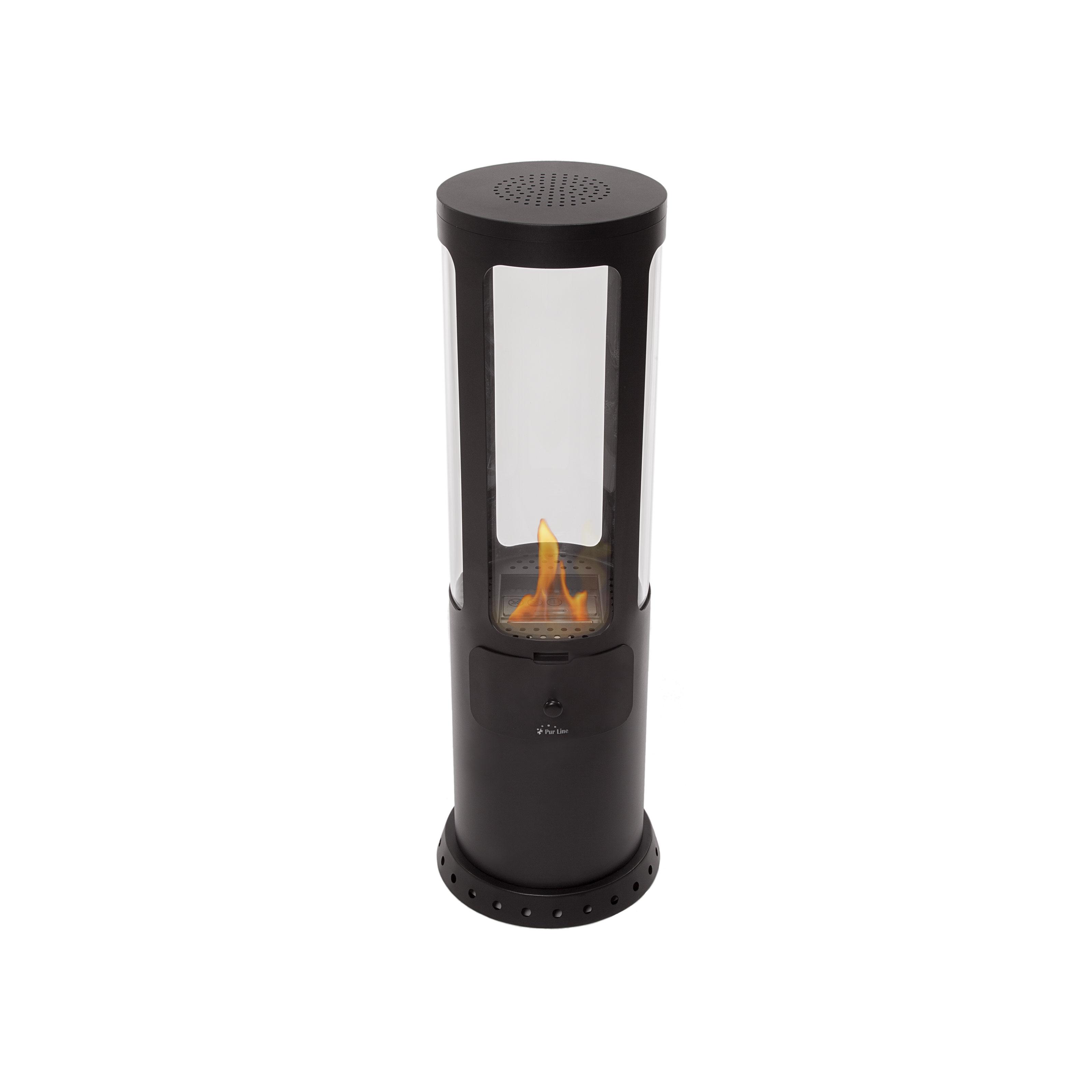 Estufa de etanol diseño de torre en acero negro Purline BESTFIRE CLASSIC