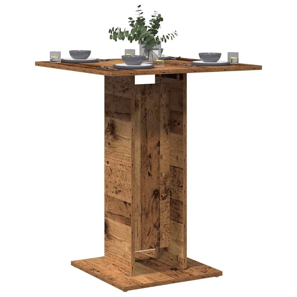 vidaXL Mesa de bistró de madera contrachapada 60x60x75 cm en color Negro/Madera antigua/Roble ahumado y más | estructura resistente ideal para salón dormitorio o estudio