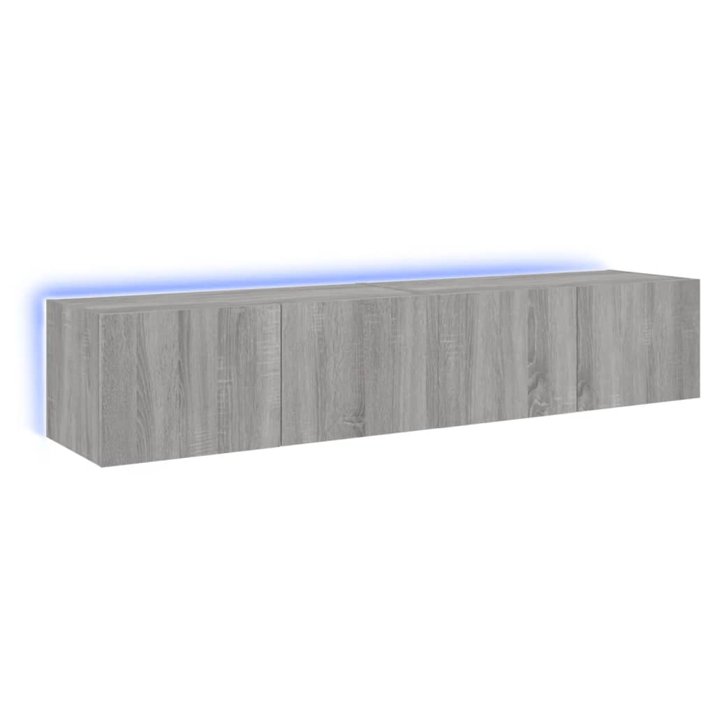 Vidaxl Mueble de TV de Pared Luces LED 2 Uds 80x35x31 Cm