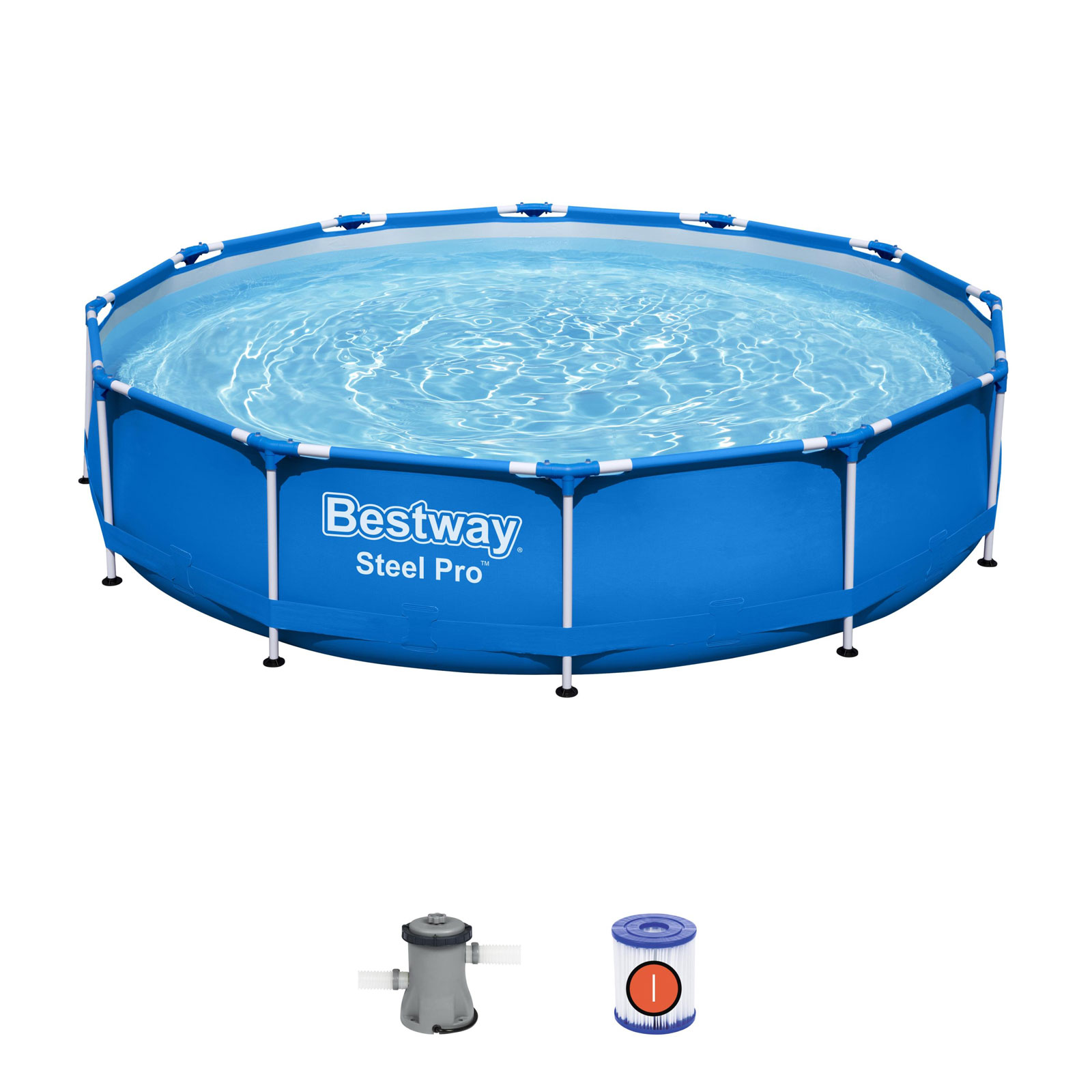Bestway Piscina Desmontable Tubular Bestway Steel Pro 366x76 cm con Depuradora Cartucho 1.249 L/H