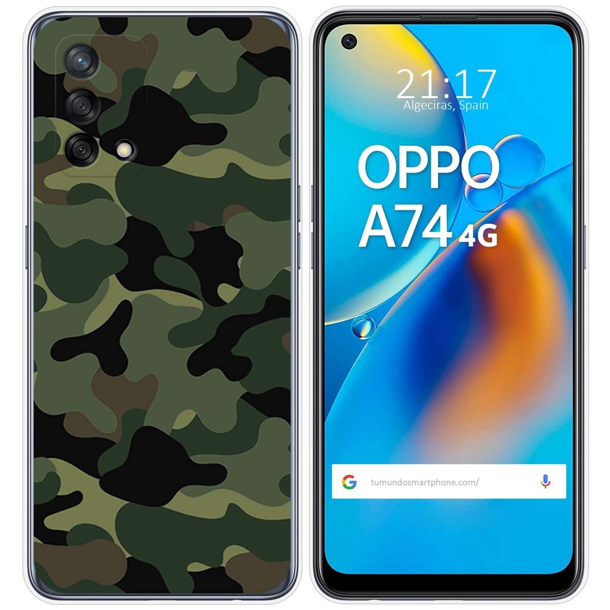 Tumundosmartphone Funda Gel Tpu para Oppo A74 4G diseño Camuflaje Dibujos