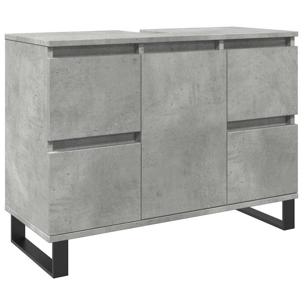 vidaXL Mueble de lavabo madera de ingeniería gris hormigón 80x33x60 cm
